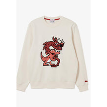 Lacoste Dragon Print Unbrushed Fleece Sweatshirt - White