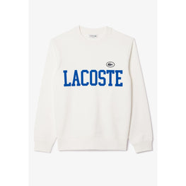 Lacoste Flocked Fleece Jogger Sweatshirt - White