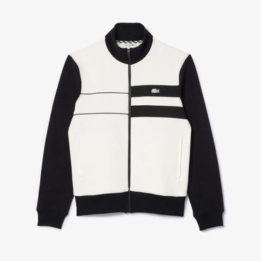 Lacoste French Made Zipped Paris Sweatshirt - White / Black