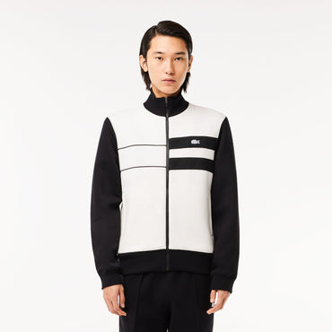 Lacoste French Made Zipped Paris Sweatshirt - White / Black