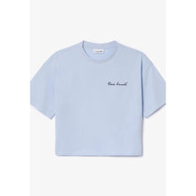 Lacoste Relaxed Fit Text Print T-Shirt - Light Blue