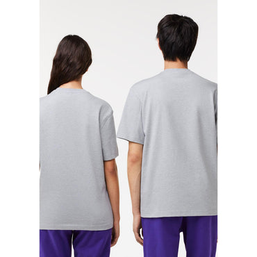 Lacoste Print Chest T-Shirt - Grey Chine