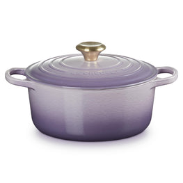 SIG Round Oven Light Gold Knob 24cm - Blue Bell Purple