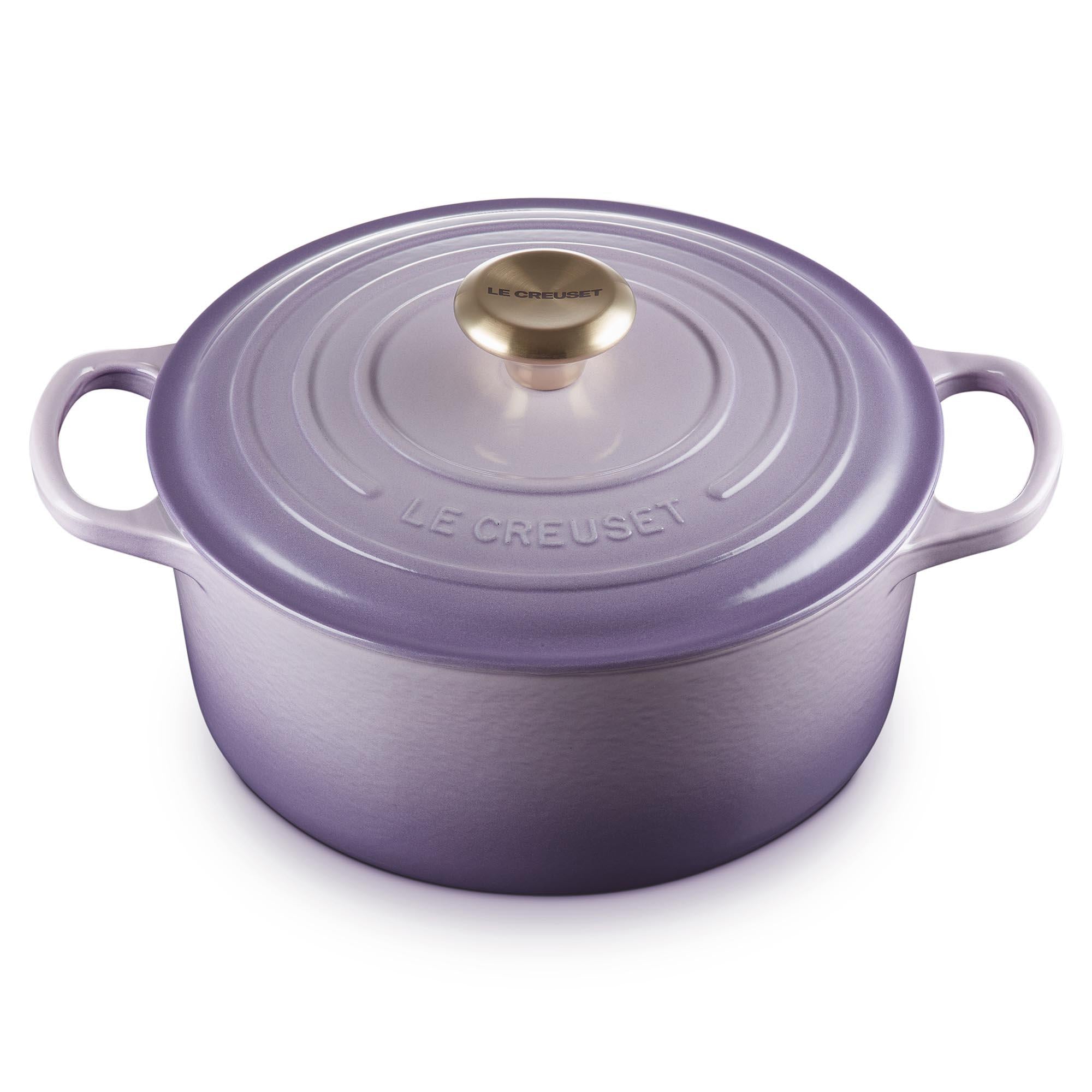 SIG Round Oven Light Gold Knob 24cm - Blue Bell Purple