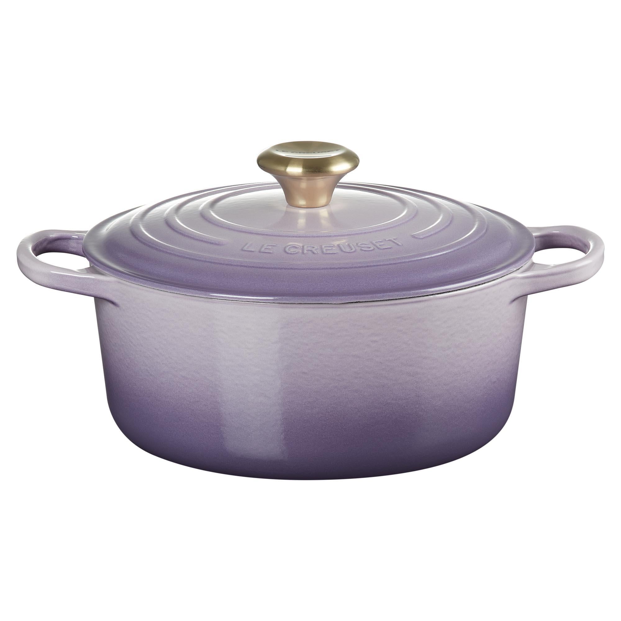 SIG Round Oven Light Gold Knob 24cm - Blue Bell Purple