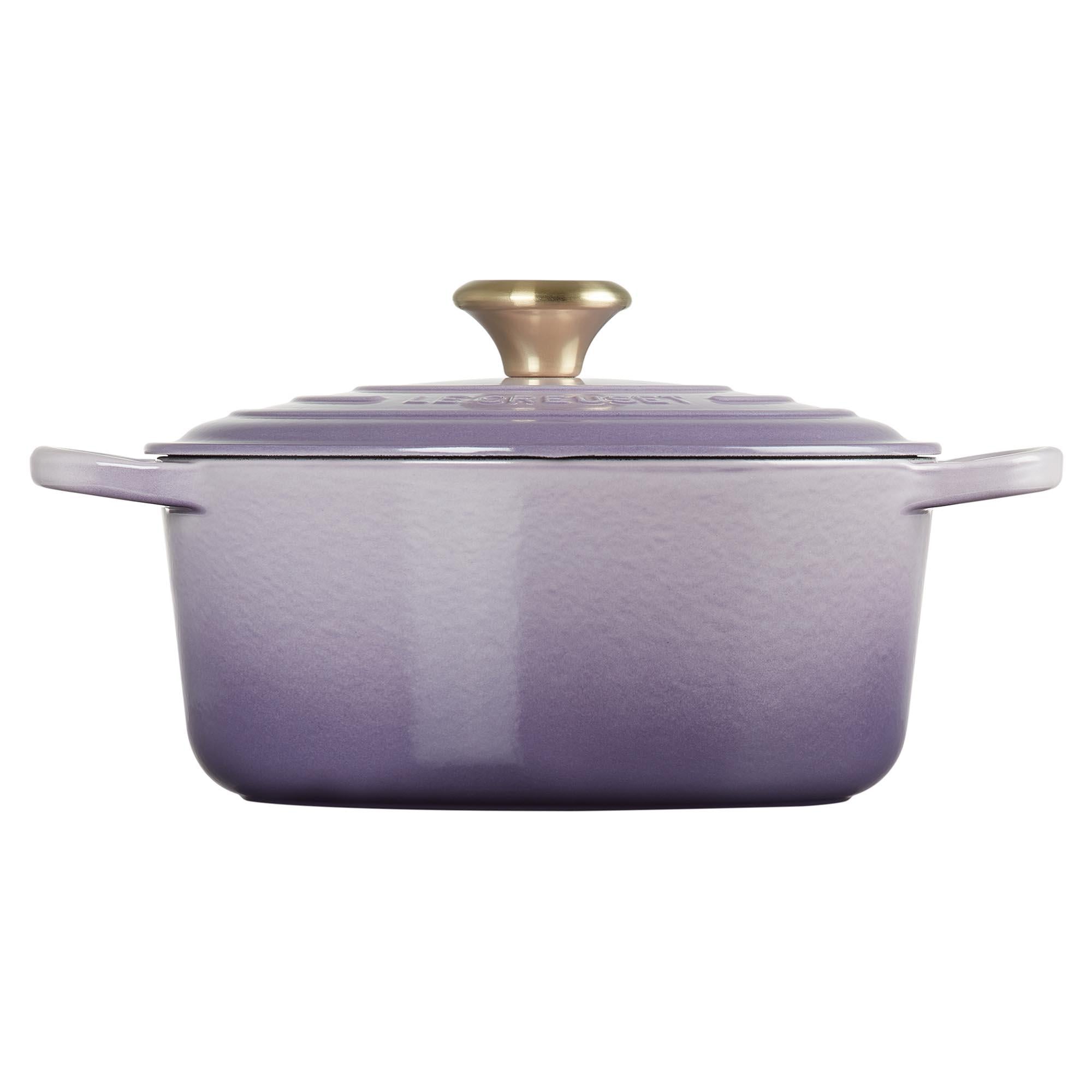 SIG Round Oven Light Gold Knob 24cm - Blue Bell Purple