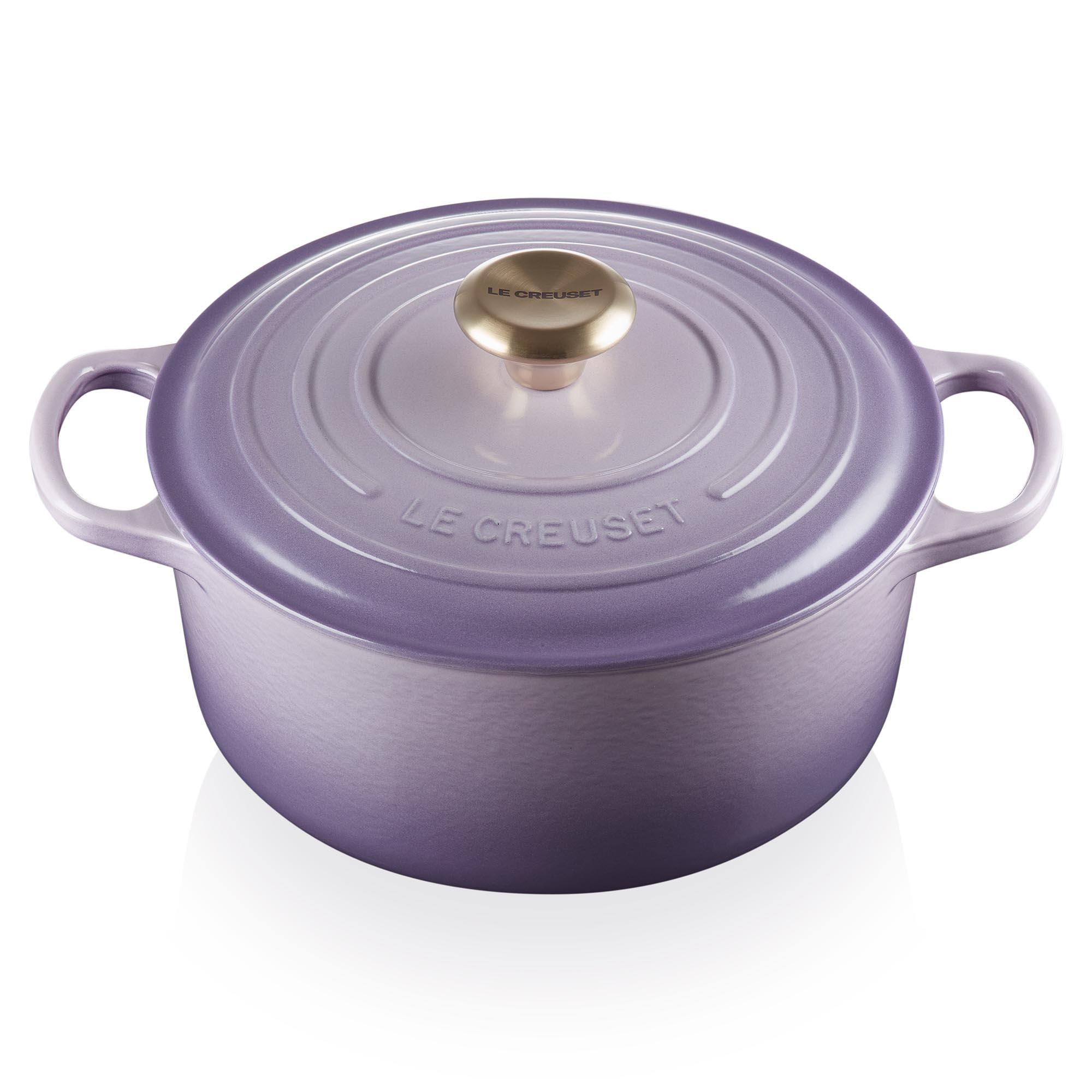 SIG Round Oven Light Gold Knob 24cm - Blue Bell Purple