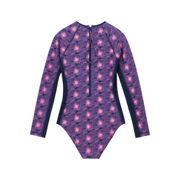 Purple Family Print Hypno Shell Violet Women Lexy Rashguards