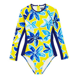 Yellow Family Print Macro Raiat Women Lexy Rashguards