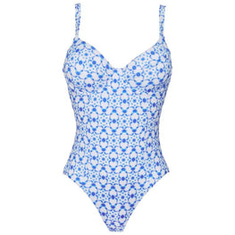 Blue Family Print Ikat Medusa Women Leonita Swimsuit