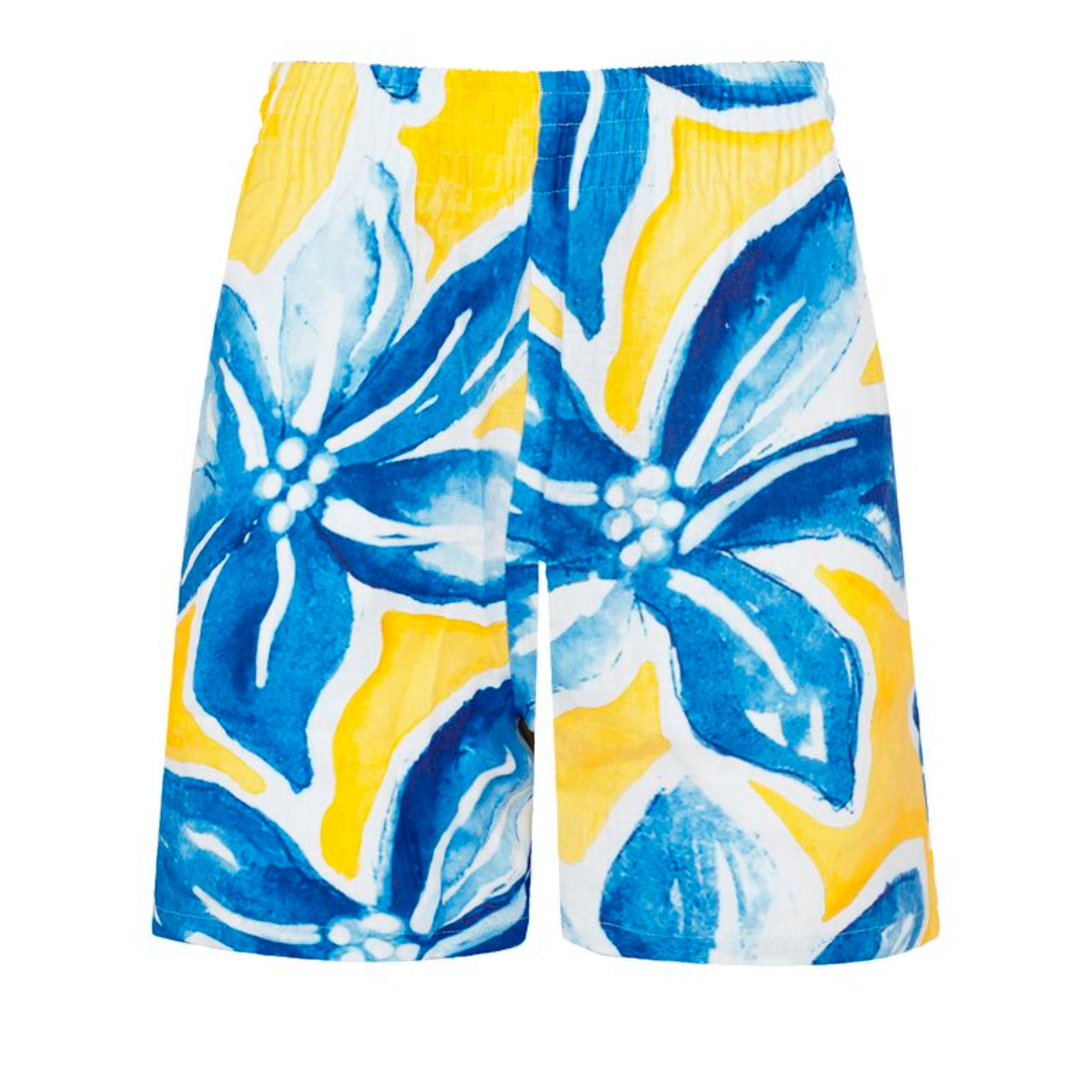 Blue Family Print Macro Raiat Women Lourdes Long Shorts