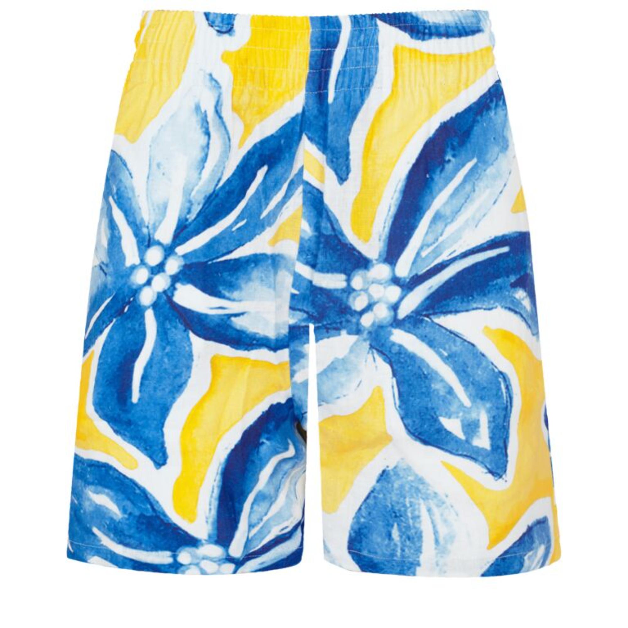 Blue Family Print Macro Raiat Women Lourdes Long Shorts