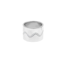 Ziggy Ring (XL)(Shiny) - White Plated