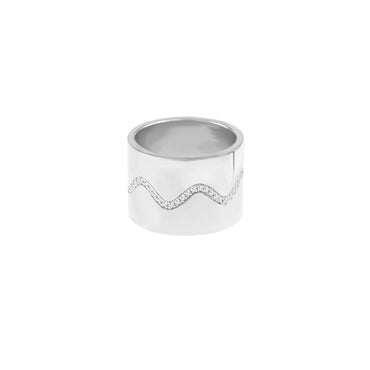 Ziggy Ring (XL)(Shiny) - White Plated