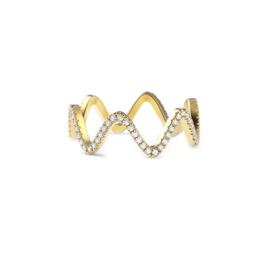 Stardust Ring White (S) - Yellow Gold Plated