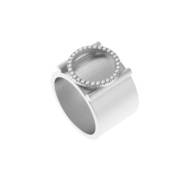 Cosmo Ring (Brushed) - White Plated