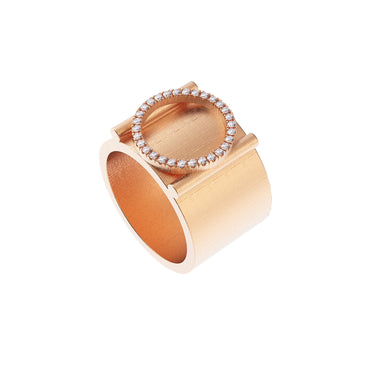 Shooting Stars Ring (XL)(Brushed) - Rose Gold Plated