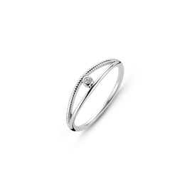 Diamond Twist Ring - White Plated