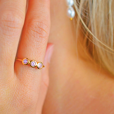 Moonstone Ring - Yellow Gold Plated