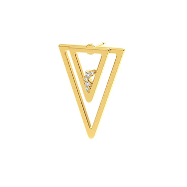 Triangle Unity (Single) Earring - Yellow Gold Plated