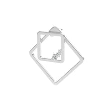 Square Unity (Single) Earring - White Plated