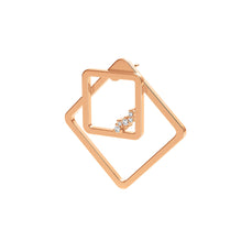 Square Unity (Single) Earring - Rose Gold Plated