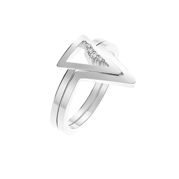 Triangle Unity Ring - White Plated