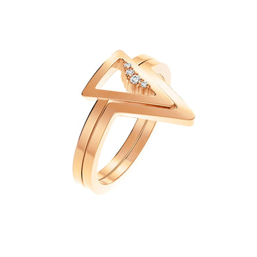 Triangle Unity Ring - Rose Gold Plated