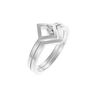 Square Unity Ring - White Plated