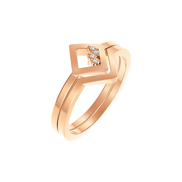 Square Unity Ring - Rose Gold Plated