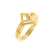 Square Unity Ring - Yellow Gold Plated