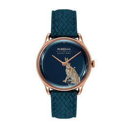 Morris & Co Forest Hare Rose Gold Indigo Perlon - 30mm