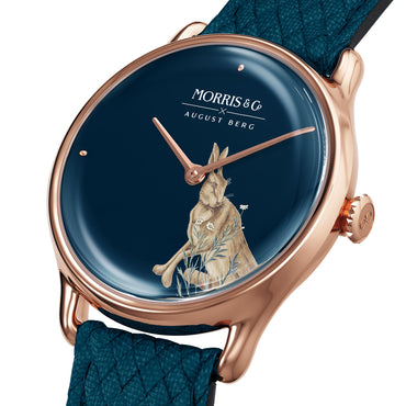 Morris & Co Forest Hare Rose Gold Indigo Perlon - 30mm