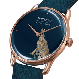 Morris & Co Forest Hare Rose Gold Indigo Perlon - 38mm