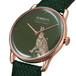 Morris & Co Forest Hare Rose Gold Fennel Perlon - 38mm