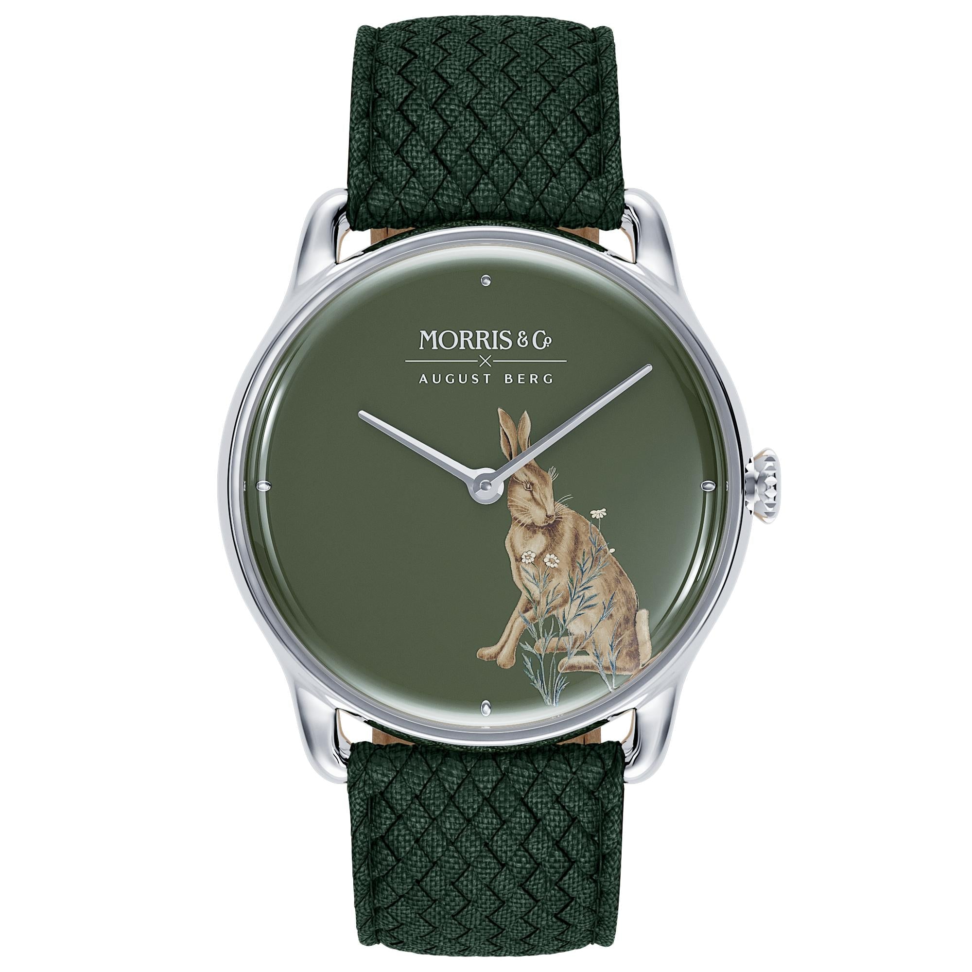 Morris & Co Forest Hare Silver Fennel Perlon - 38mm