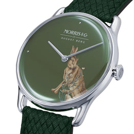 Morris & Co Forest Hare Silver Fennel Perlon - 38mm