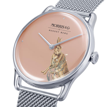 Morris & Co Primrose Forest Hare Silver Mesh - 38mm