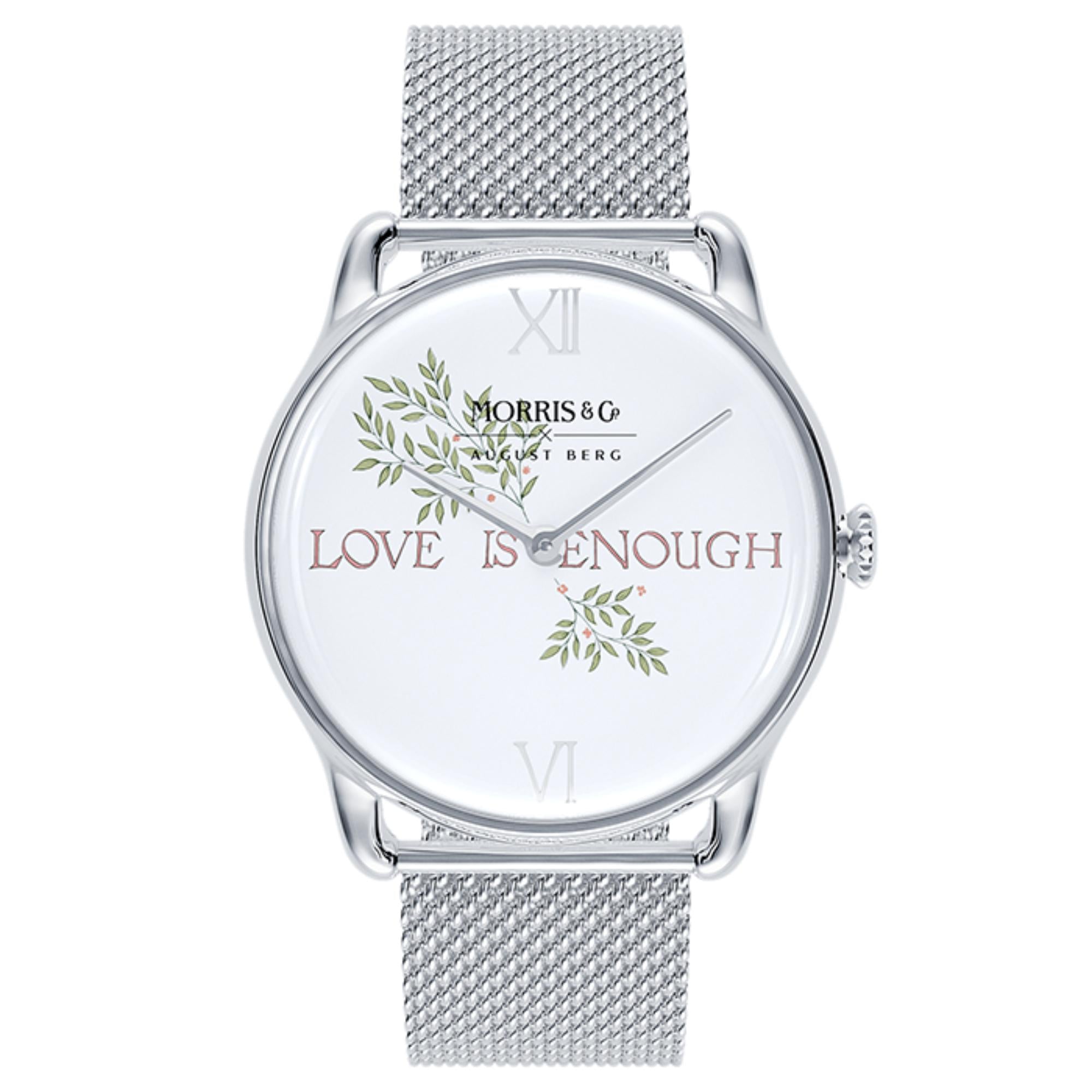 Morris & Co Love Is Enough Silver  Mesh - 38mm