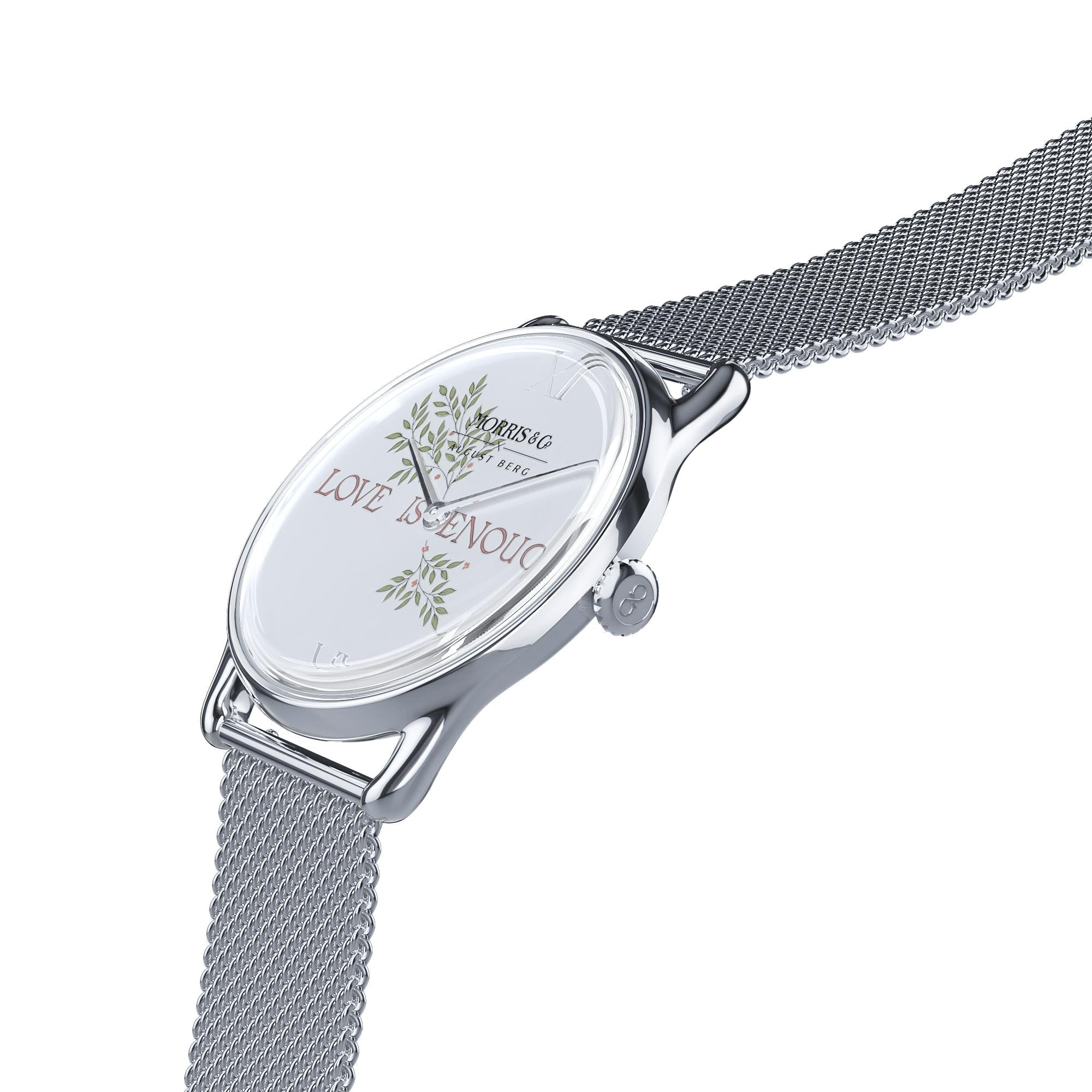 Morris & Co Love Is Enough Silver  Mesh - 38mm