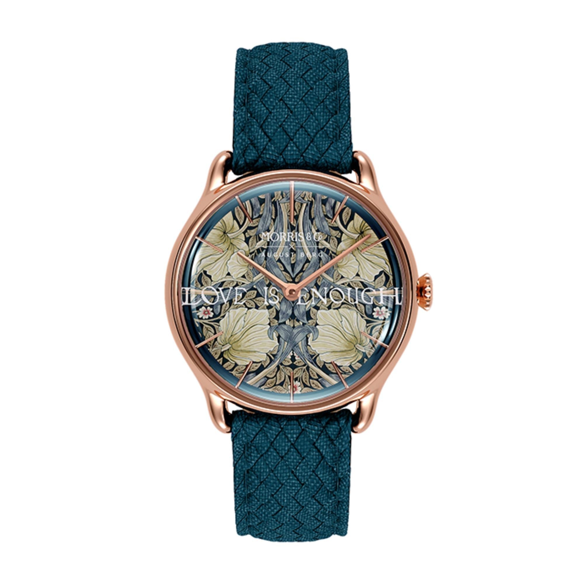 Morris & Co Pimpernel Rose Gold Indigo Perlon - 30mm