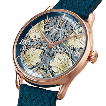 Morris & Co Pimpernel Rose Gold Indigo Perlon - 30mm