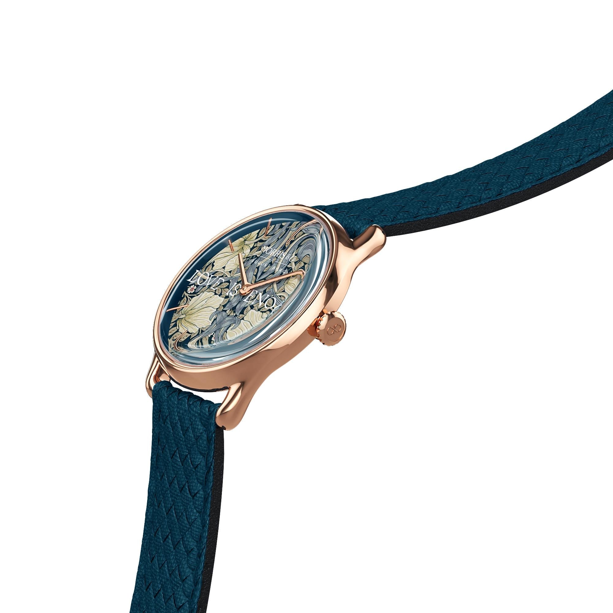 Morris & Co Pimpernel Rose Gold Indigo Perlon - 30mm