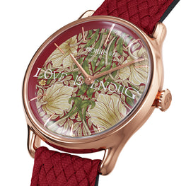 Morris & Co Pimpernel Rose Gold Crimson Perlon - 30mm