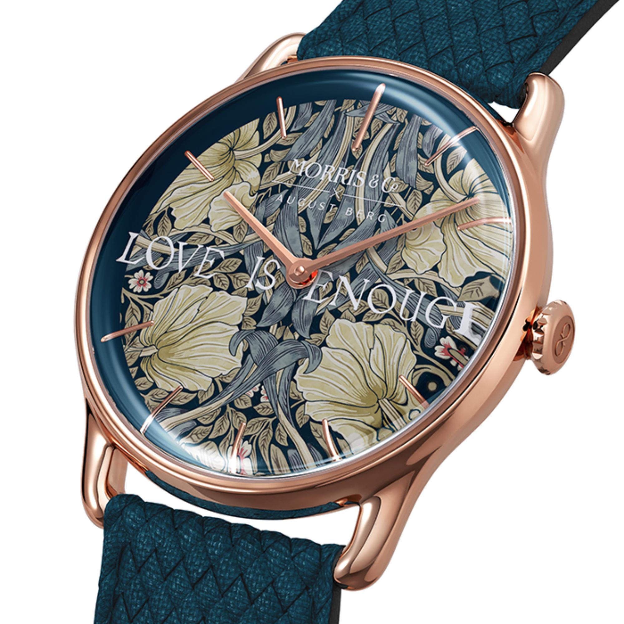 Morris & Co Pimpernel Rose Gold Indigo Perlon - 38mm