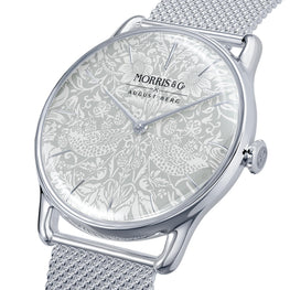 Morris & Co Strawberry Thief Silver  Mesh - 38mm