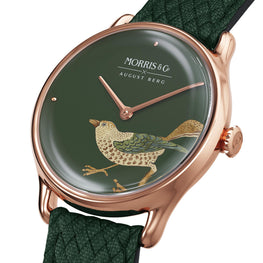 Morris & Co Strawberry Thief Bird Rose Gold Fennel Perlon - 30mm