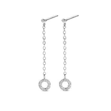 Mars Earrings (on chain) - White Plated