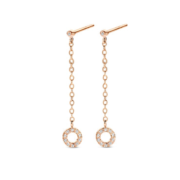 Mars Earrings (on chain) - Rose Gold Plated