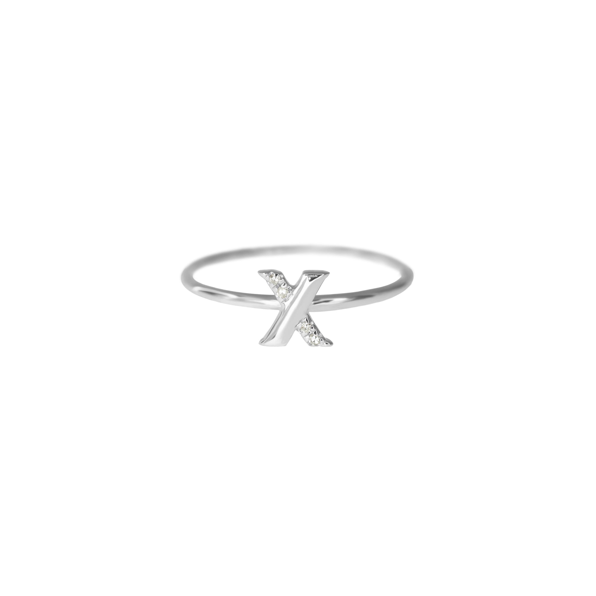 X Ring - White Plated